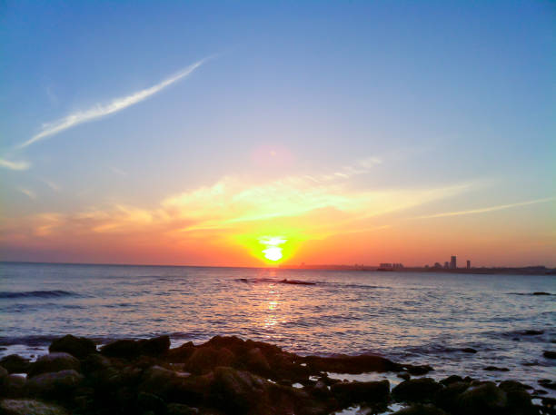 Rocky coast in the city