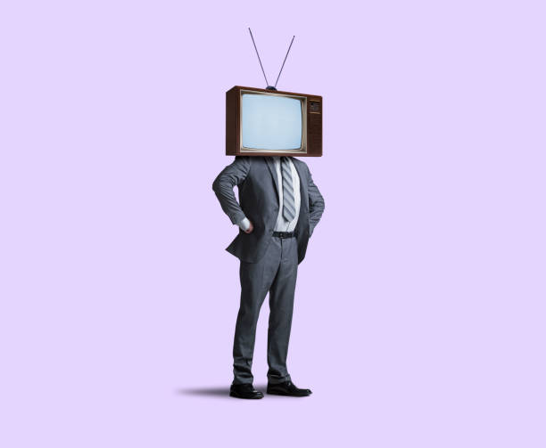 istock Businessman Wearing Retro Television On His Head 1163019392