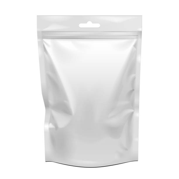 istock Blank Food Stand Up Flexible Pouch Snack Sachet Bag. Mock Up, Template. Illustration Isolated On White Background. Ready For Your Design. Product Packaging. Vector EPS10 1163022640
