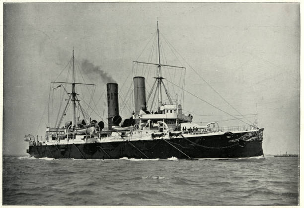 istock Royal Navy warship, HMS Blenheim, 1890, cruiser 1163024682