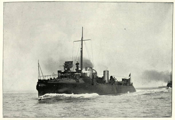 istock Royal Navy warship, HMS Daring (1893), destroyer 1163024749