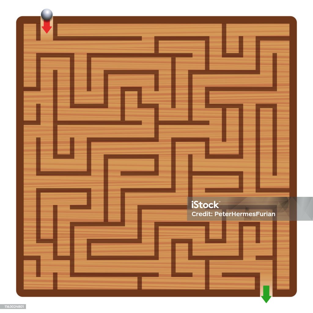 Mê Cung Bằng Gỗ Với Quả Bóng Sắt Mê Cung Mê Cung Định Dạng Vuông ...