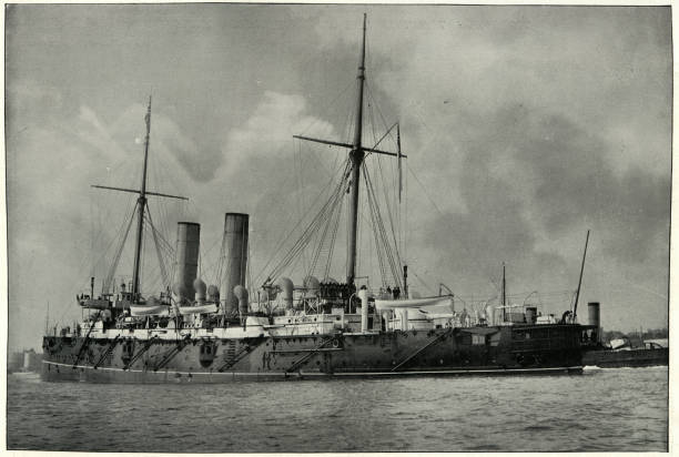 istock Royal Navy warship, HMS Gibraltar, 1892, cruiser 1163025345