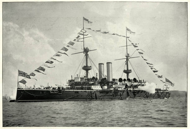 istock Royal Navy warship, HMS Resolution, 1892, Battleship 1163025419