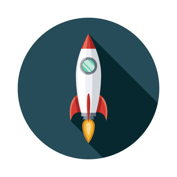 Space Rocket Icon An outer space icon. File is built in the CMYK color space for optimal printing. Color swatches are global so it’s easy to change colors across the document. rocketship clipart stock illustrations