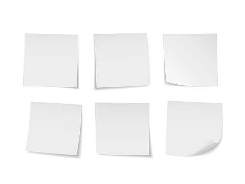 White Sticky Notes Set Suitable For Notes Advertising And Other Stock  Illustration - Download Image Now - iStock