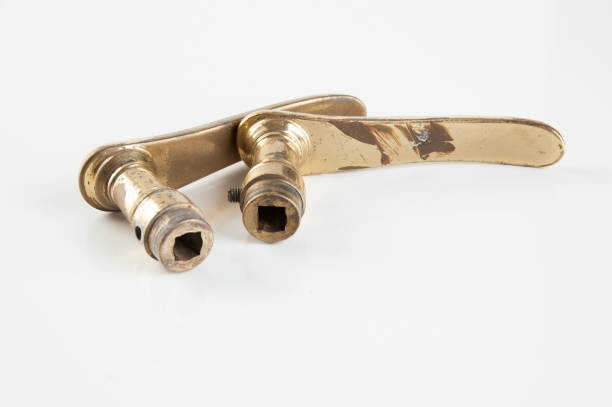 istock Vintage brass door handles 1163035276