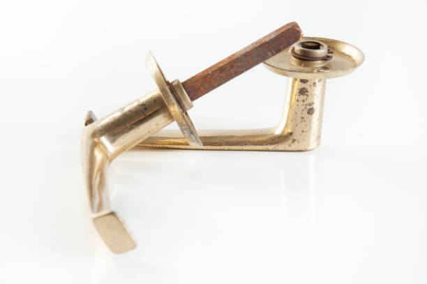 istock Vintage brass door handles 1163036589