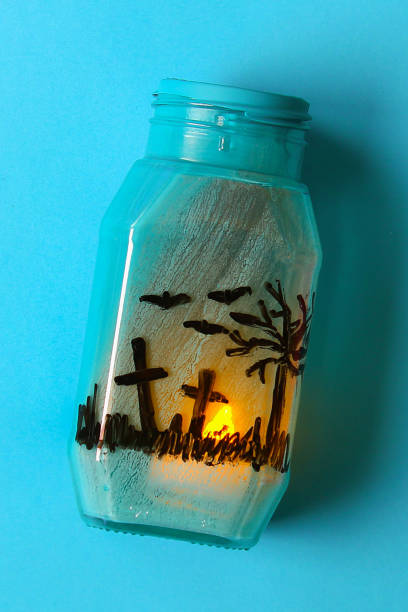 istock Handicraft from a jar. The concept for Halloween. DIY. 1163041152