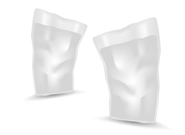 istock White Blank Foil Food Or Drink Bag Packaging vector, package design, 3d, product design, realistic packaging 1163046483