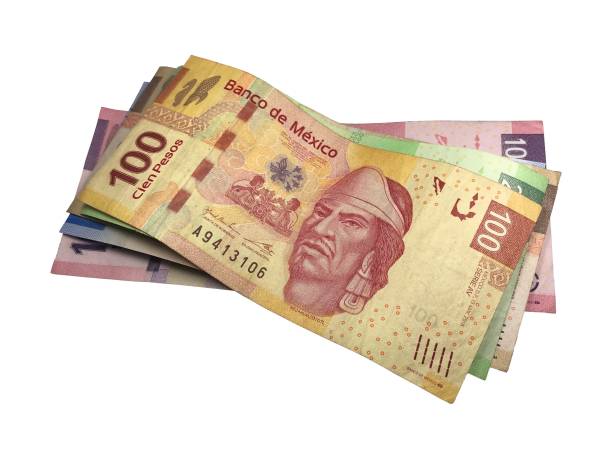 istock A bunch of mexican peso bills isolated on white background 1163046581