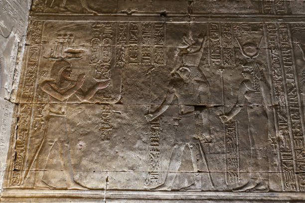 istock Scene from Edfu Temple in Edfu, Egypt 1163048538
