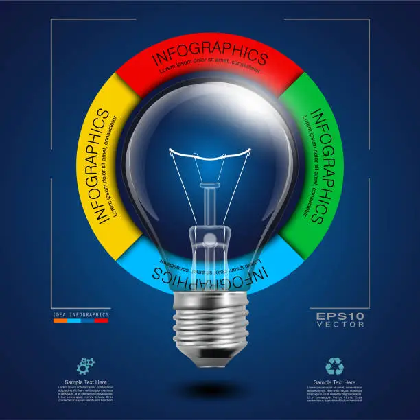 Vector illustration of Idea Light Bulb in Infographic Diagram