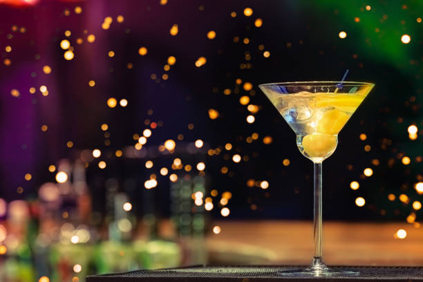 istock Martini at the bar counter. Classic cocktail in the bar 1163060637