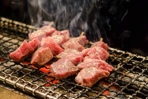 istock Japanese  yakitori on the grill 1163060657