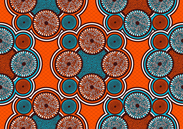 textilmode afrikanischen druck 63 - textile pattern stock-grafiken, -clipart, -cartoons und -symbole