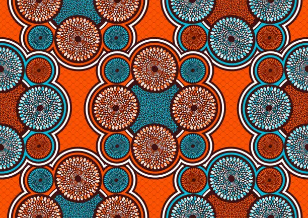 Vector illustration of textile fashion african print 63