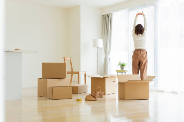 Women who are moving stock photo