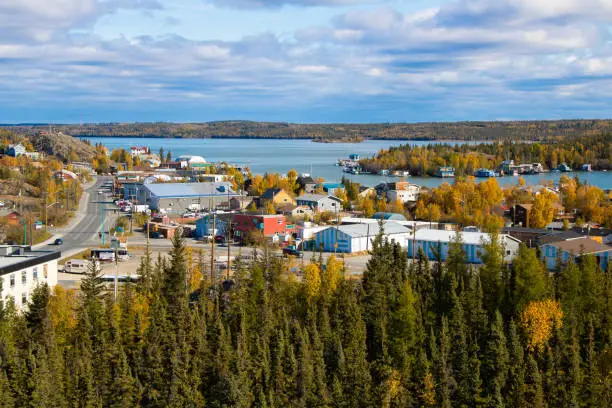 Photo of Beautiful City View with lake in Yellowknife, Canada