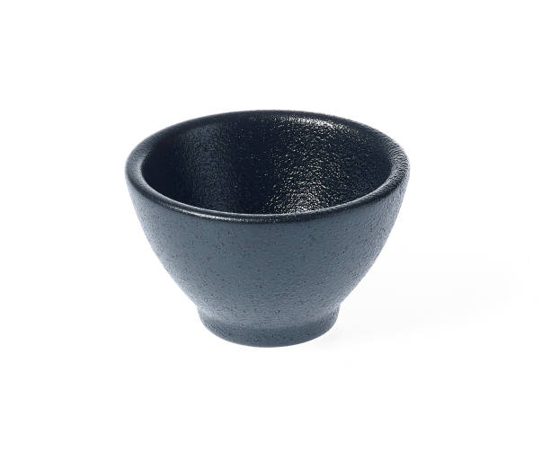 istock Black ceramic sauce dish isolated on white background. 1163081118