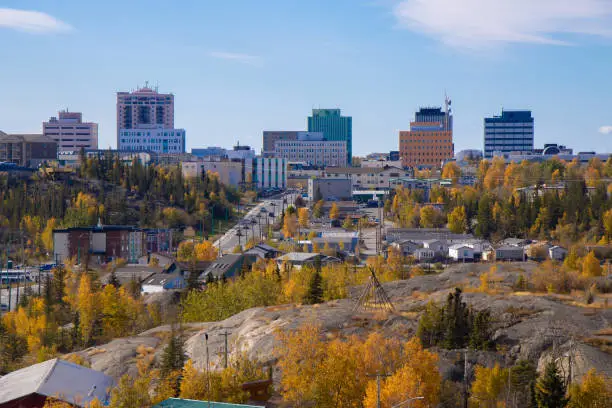 This is a picture of scenery in Yellowknife, Canada.