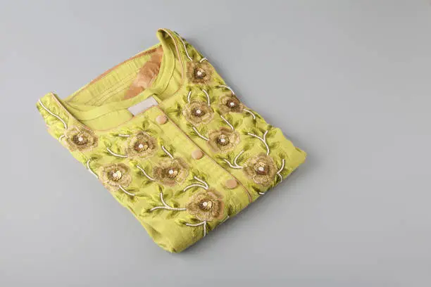 Indian traditional kurti with flower design pattern