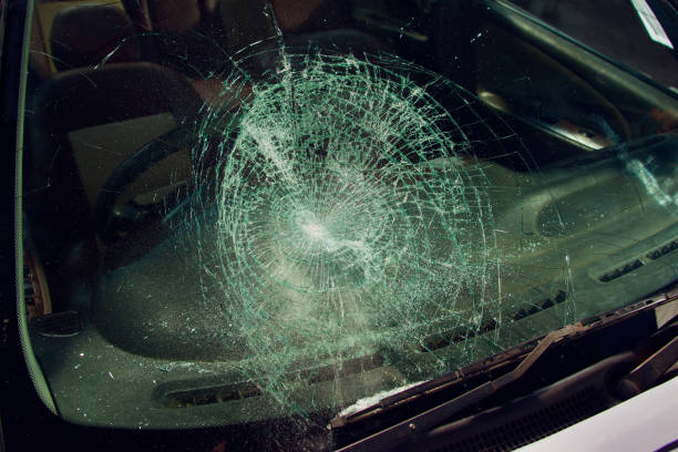 istock Smashed Vehicle Glass through Vandalism 1163091335
