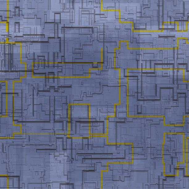 istock Spaceship hull texture or pattern. Seamless SciFi Panels. Futuristic illustration 1163094178