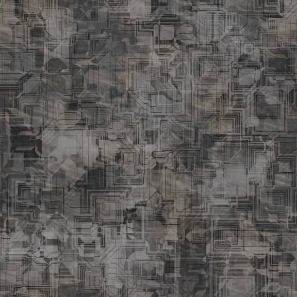 istock Spaceship hull texture or pattern. Seamless SciFi Panels. Futuristic illustration 1163094196