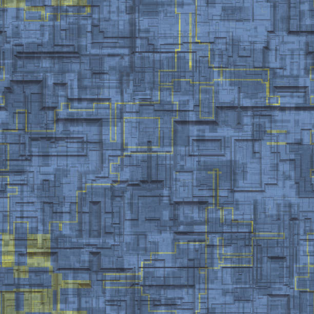 istock Spaceship hull texture or pattern. Seamless SciFi Panels. Futuristic illustration 1163094200