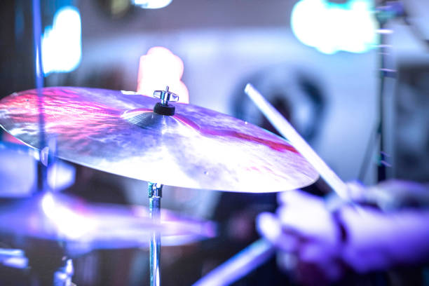 istock Shot of Drummer playing cymbals on stage 1163106205