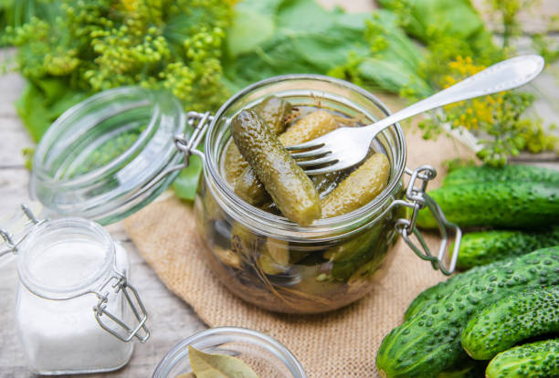 istock preservation of fresh house cucumbers. Selective focus. 1163106983
