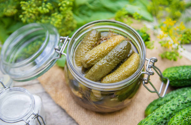 istock preservation of fresh house cucumbers. Selective focus. 1163106991