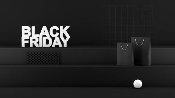 istock 3D Staircase, Podium, Product Stand, Black Friday Concept 1163108870