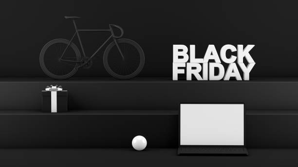 istock 3D Staircase, Podium, Product Stand, Black Friday Concept 1163109548