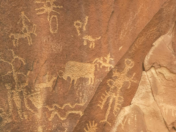 istock hunting bison drawing on newspaper rock in utah 1163119035