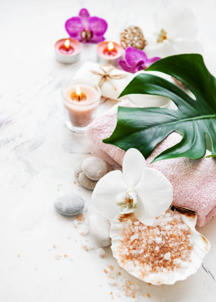istock Natural spa ingredients with orchid flowers 1163121516
