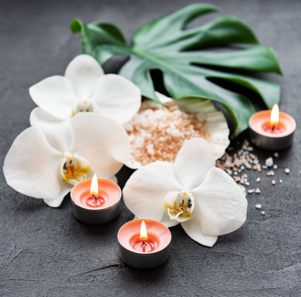 istock Natural spa ingredients with orchid flowers 1163121517