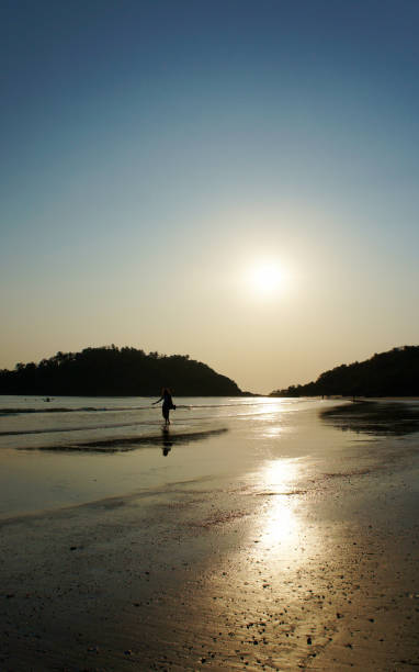 istock Sunset on the Goa beach, India 1163125941