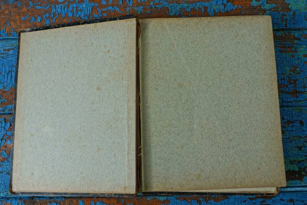 istock big open book with gray pages lying on a blue table 1163128245