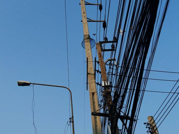 istock electric pole sky and technology radio line power 1163129509