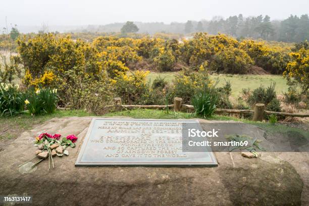 Memorial Plaque To A A Milne E H Shepard Stock Photo - Download Image Now - Christopher Robin Milne, A.A. Milne, Winnie The Pooh