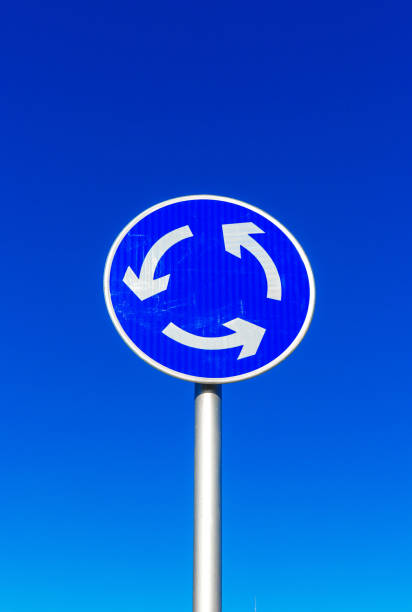Traffic,blue,circle,circle,arrow,symbol,blue sky,china,security,signage,instruction,flag,sky,signpost,transportation,road,no people,traffic circle,traffic sign,security,warning sign,
