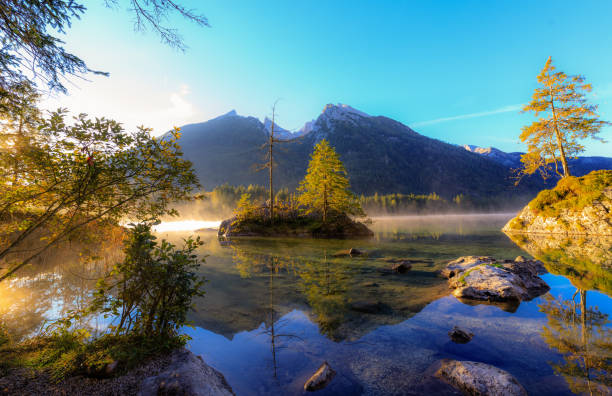 istock Sunrise at the Hintersee in Bavaria 1163135095