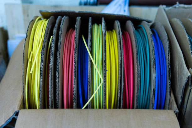 istock coils with multi-colored electrical wires in the box 1163137443