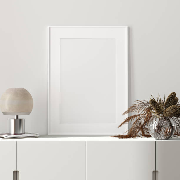 istock Mock up poster close up in modern interior background 1163138865