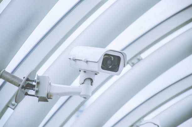 istock Security, CCTV camera operating inside a station or department store and the office building 1163141428