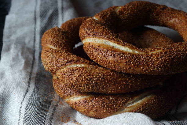 istock Turkish bagel simit, still life turkish bagel 1163150335