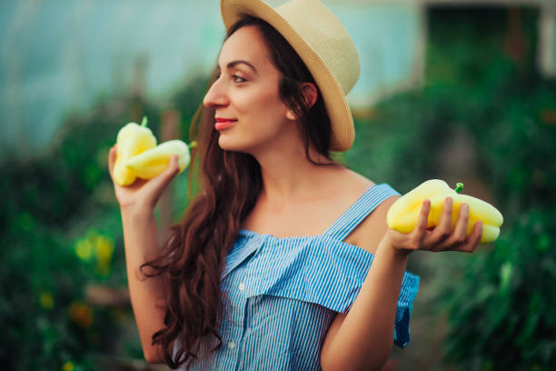 istock Female Gardener Picking Fresh Organic 1163151820