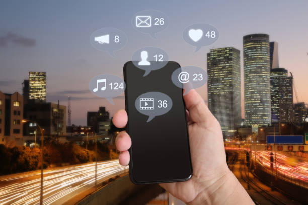 istock Social media icon network communication connection community mobile phone app 1163154158
